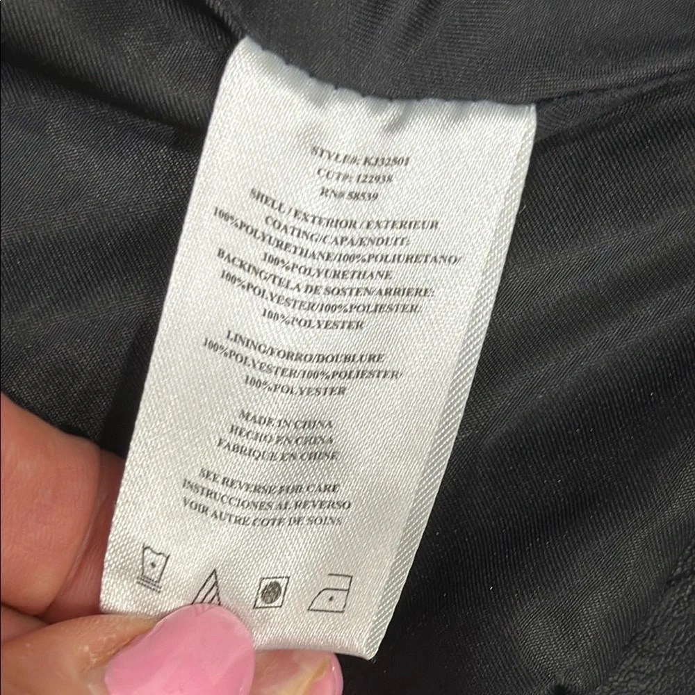 Black Leather Moto Jacket with Asymmetrical Zipper - Picture 5 of 6